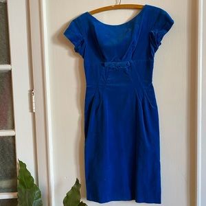 Vintage Saphine Blue Velvet Dress